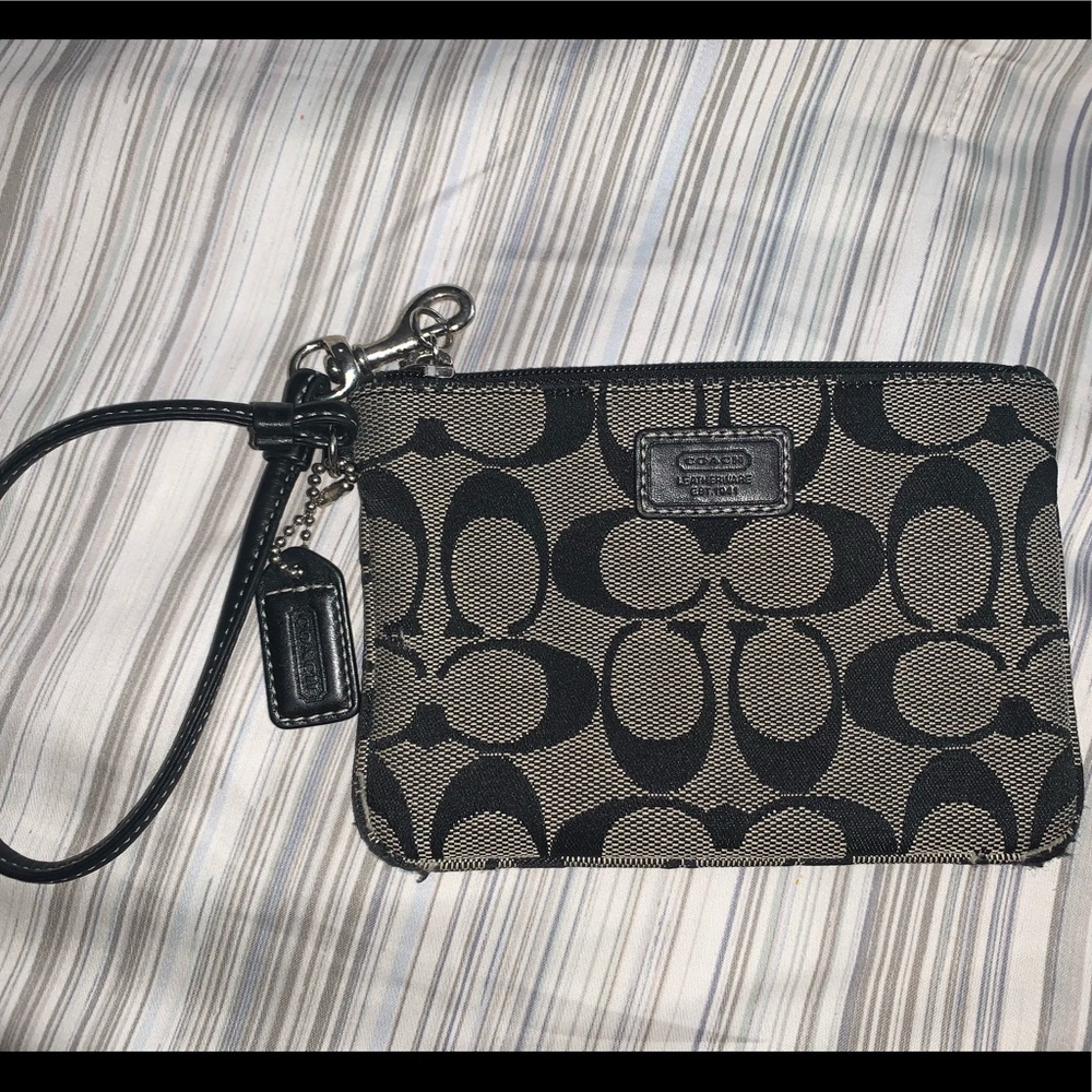 Black Coach wristlet, great condition